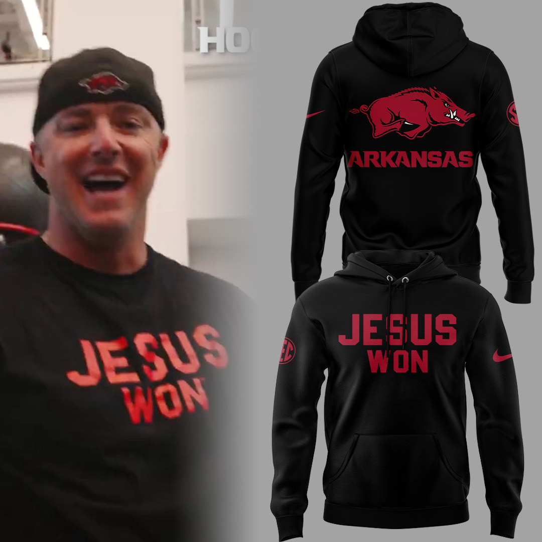 Arkansas x Jesus Won 2025 Hoodie Gift Ideas For Football Players