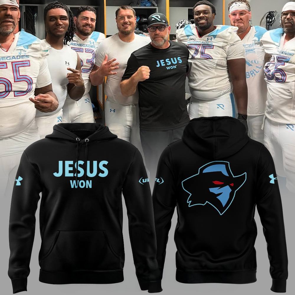 Arlington Renegades Jesus Won Special Black Hoodie Arlington Renegades Merch Best Gift For Football Lover