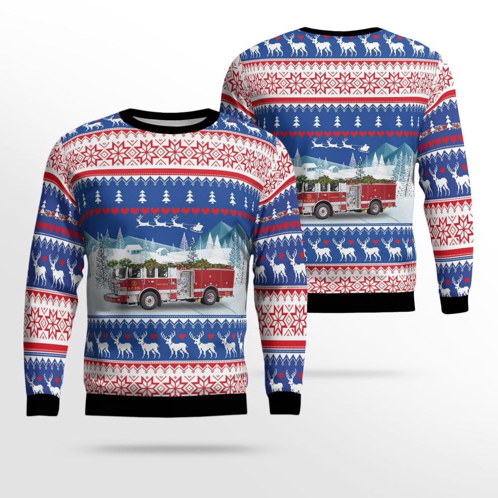 Arlington Virginia Arlington County Fire Department AOP Ugly Christmas Sweater Xmas Unisex Sweater Christmas Gifts for Men Women