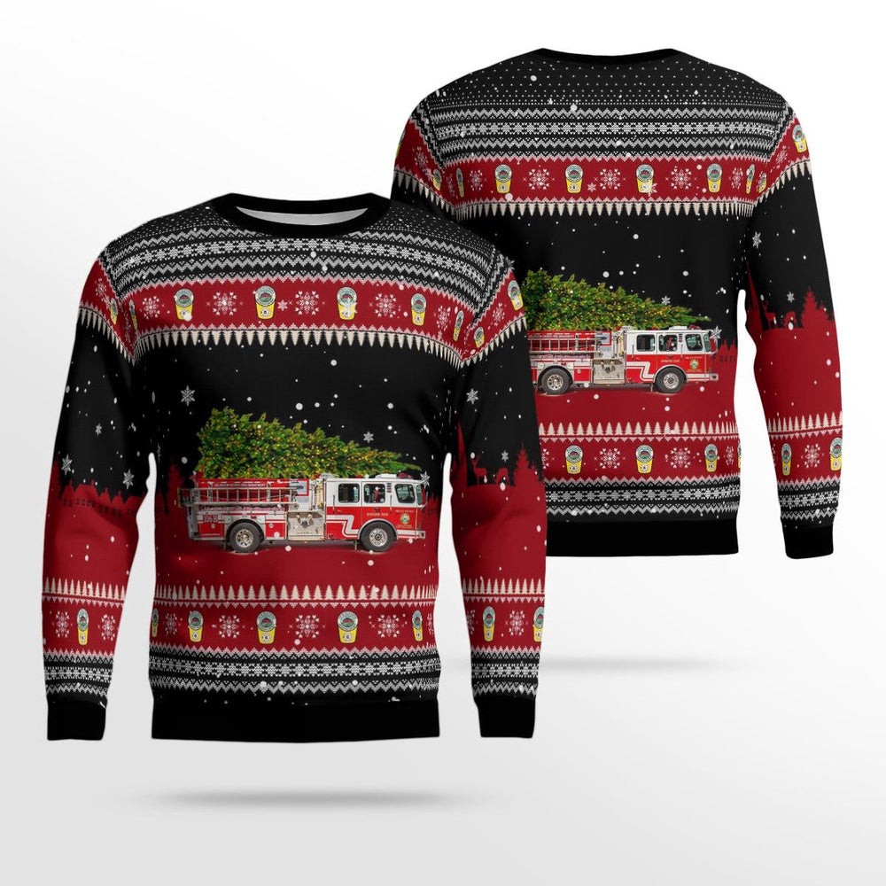 Arlington Virginia Falls Church Volunteer Fire Department AOP Ugly Sweater Xmas Unisex Sweater Christmas Gifts for Men Women