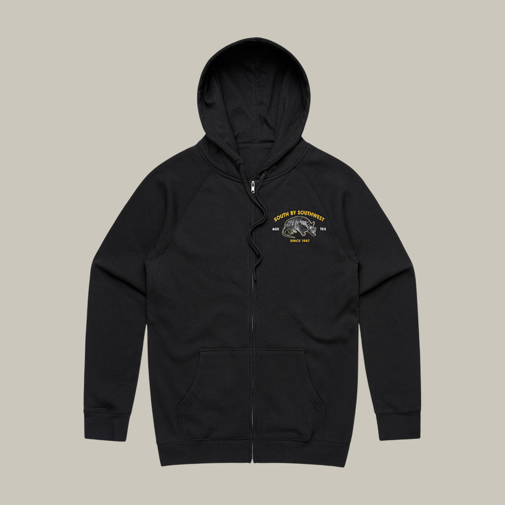 Armadillo Sxsw Zip Hoodie South By Southwest Apparel Unique Gift For Boyfriend