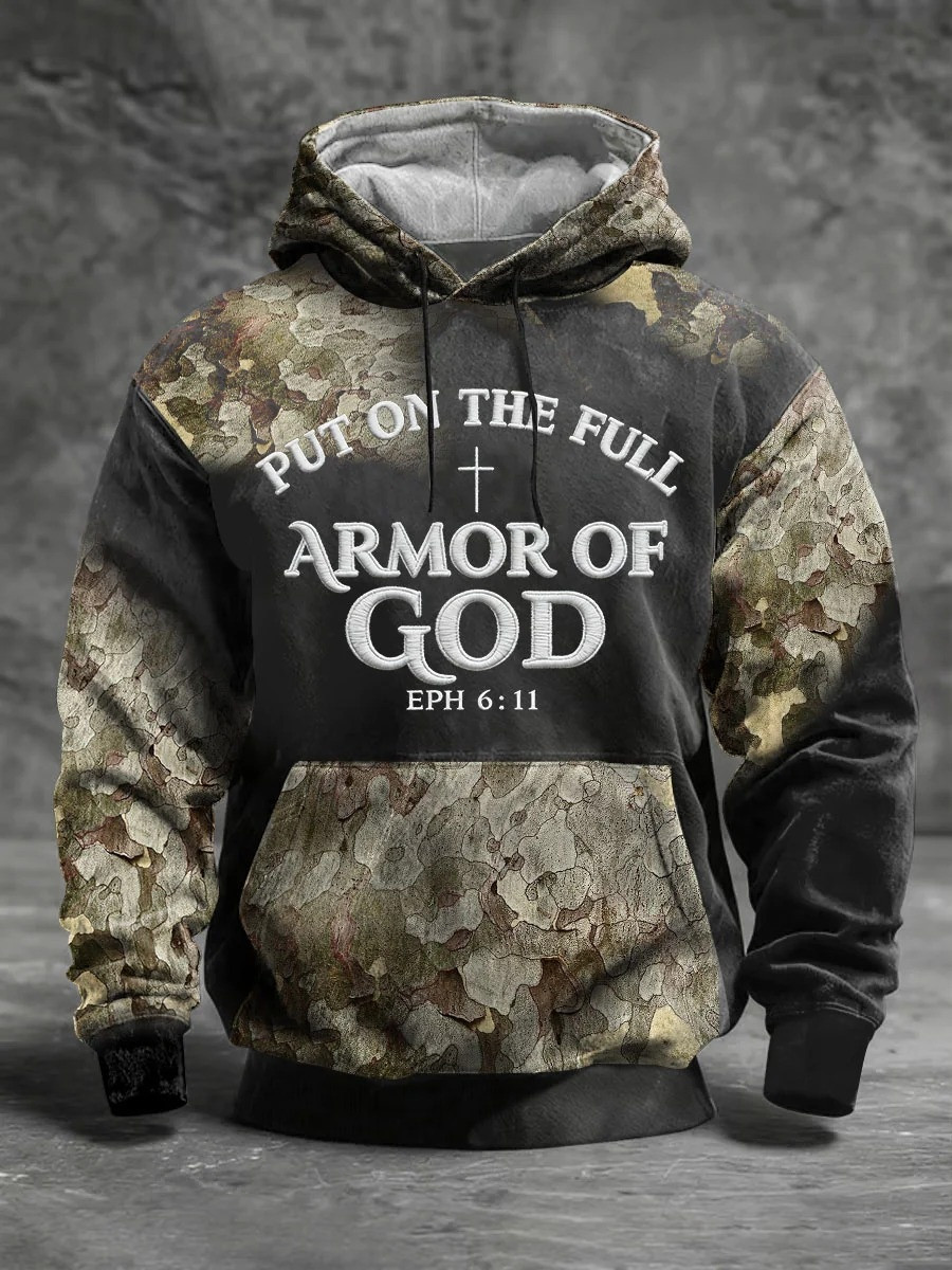 Armor Of God Ephesians 6 11 Camo Hoodie Men Christian Apparel Graphic Hoodies Gift Ideas