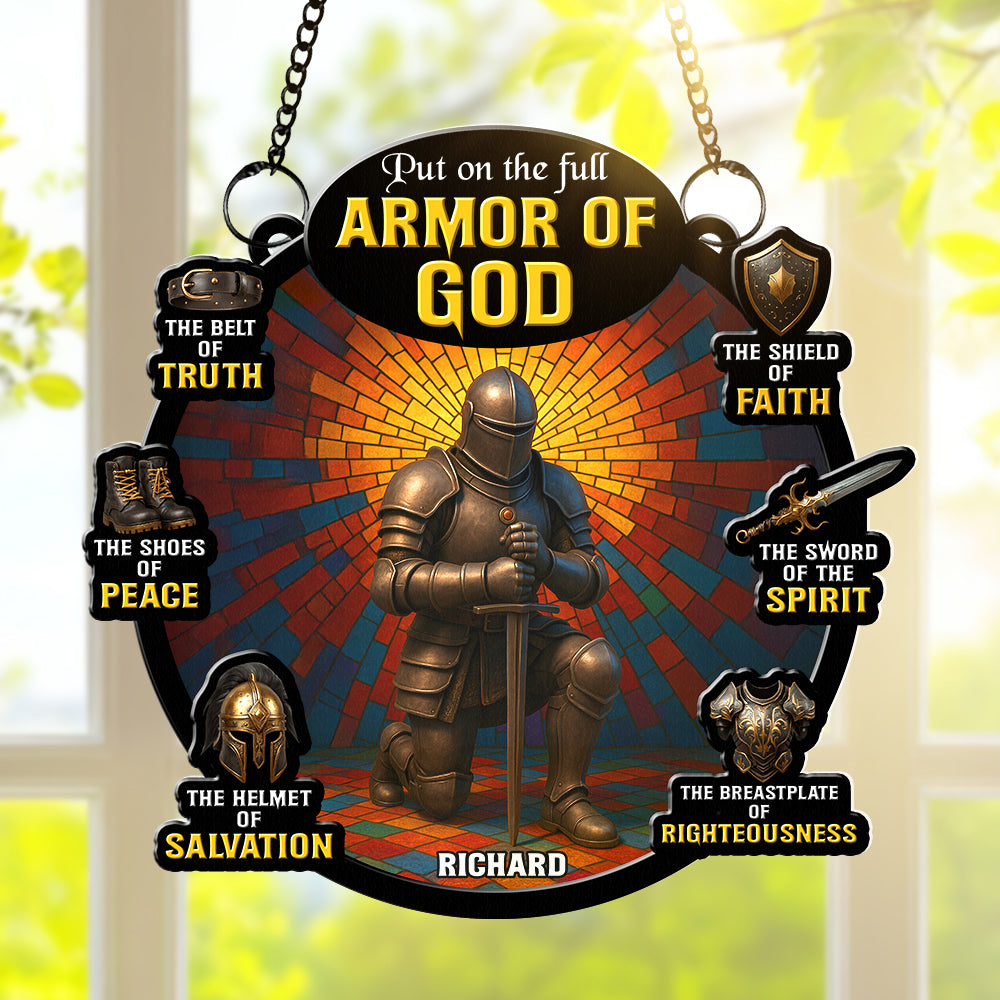 Armor Of God Suncatcher Ornament - Personalized Gifts For Christian - Festive Holiday Keepsake Gift