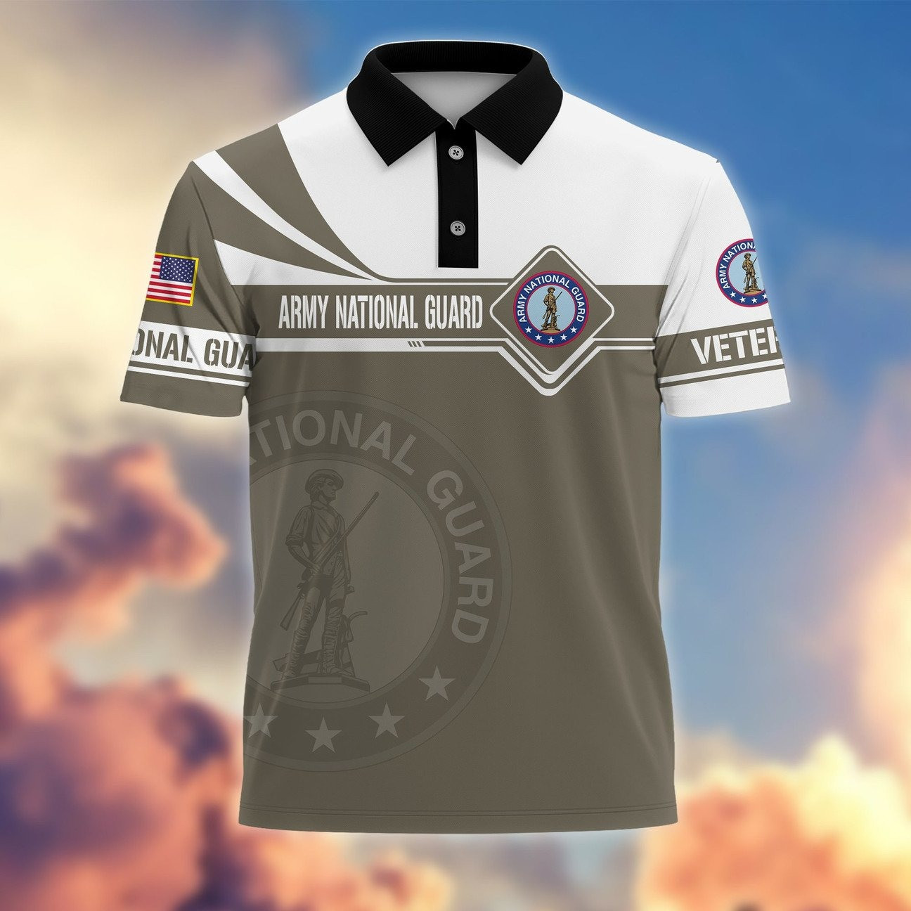 Army National Guard US Polo Shirt Perfect Gift For Dad and Husband and Friends on Veterans Day