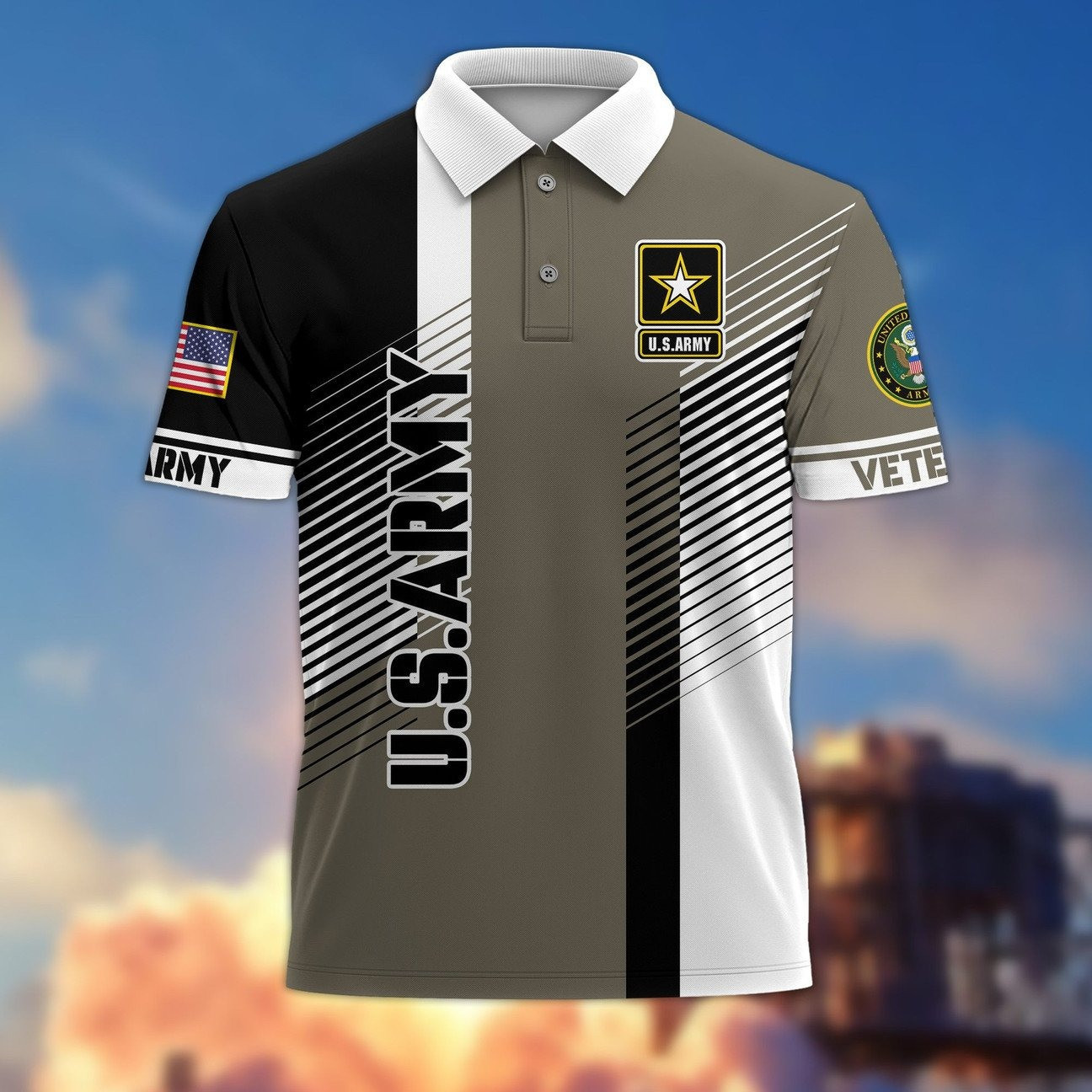 Army US Veterans Polo Shirt Great Gift on Veteran Day for Father and Husband and Friends