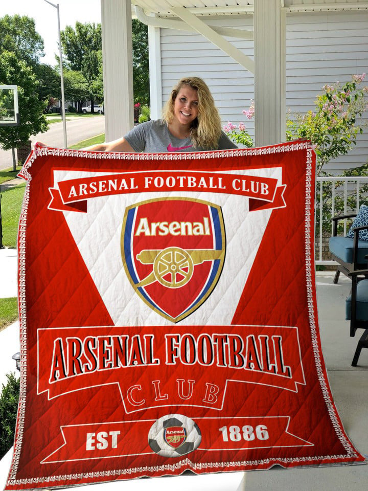Arsenal Football Club Est 1886 Quilt Blanket Football Fan Gift Ideas