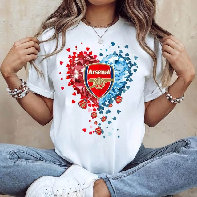 Arsenal Heart Women's T-Shirt Soccer Fan Merch F.C. Arsenal Gifts For Her