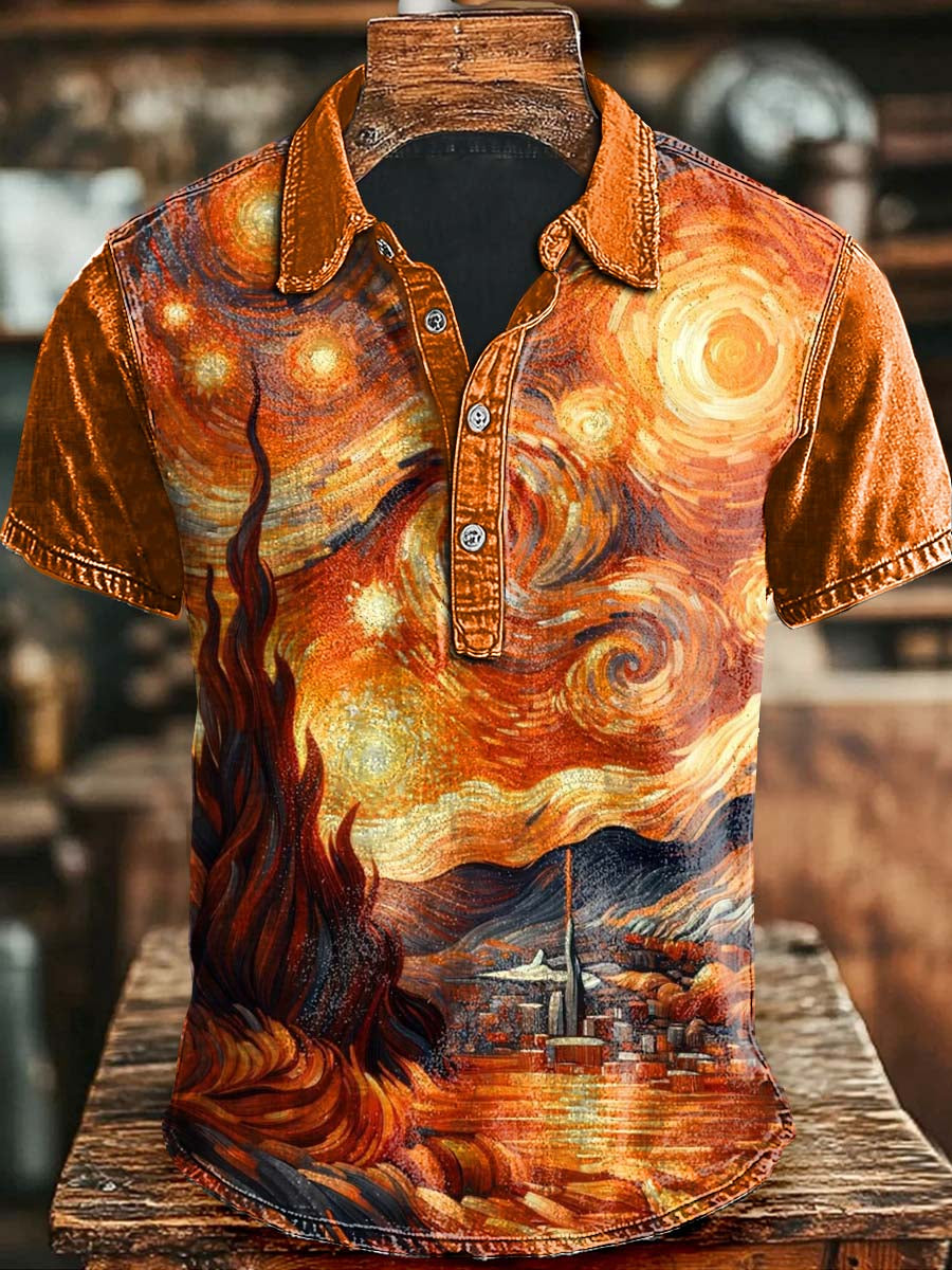 Art Abstract Print Short Sleeve Polo Shirt Apparel Halloween Day Gift Ideas For Men And Women