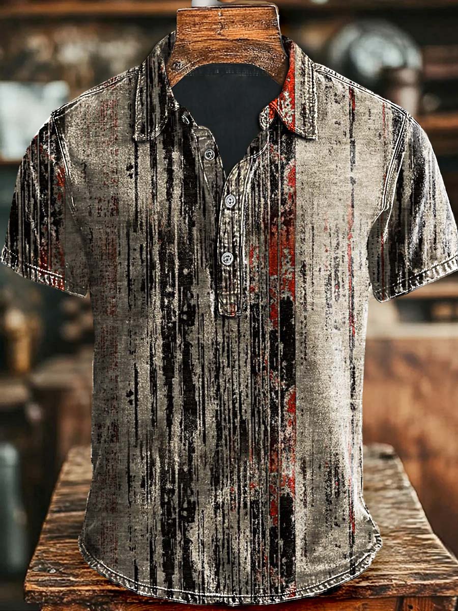 Art Abstract Stripe Print Casual Short Sleeve Polo Shirt Halloween Wedding Gifts
