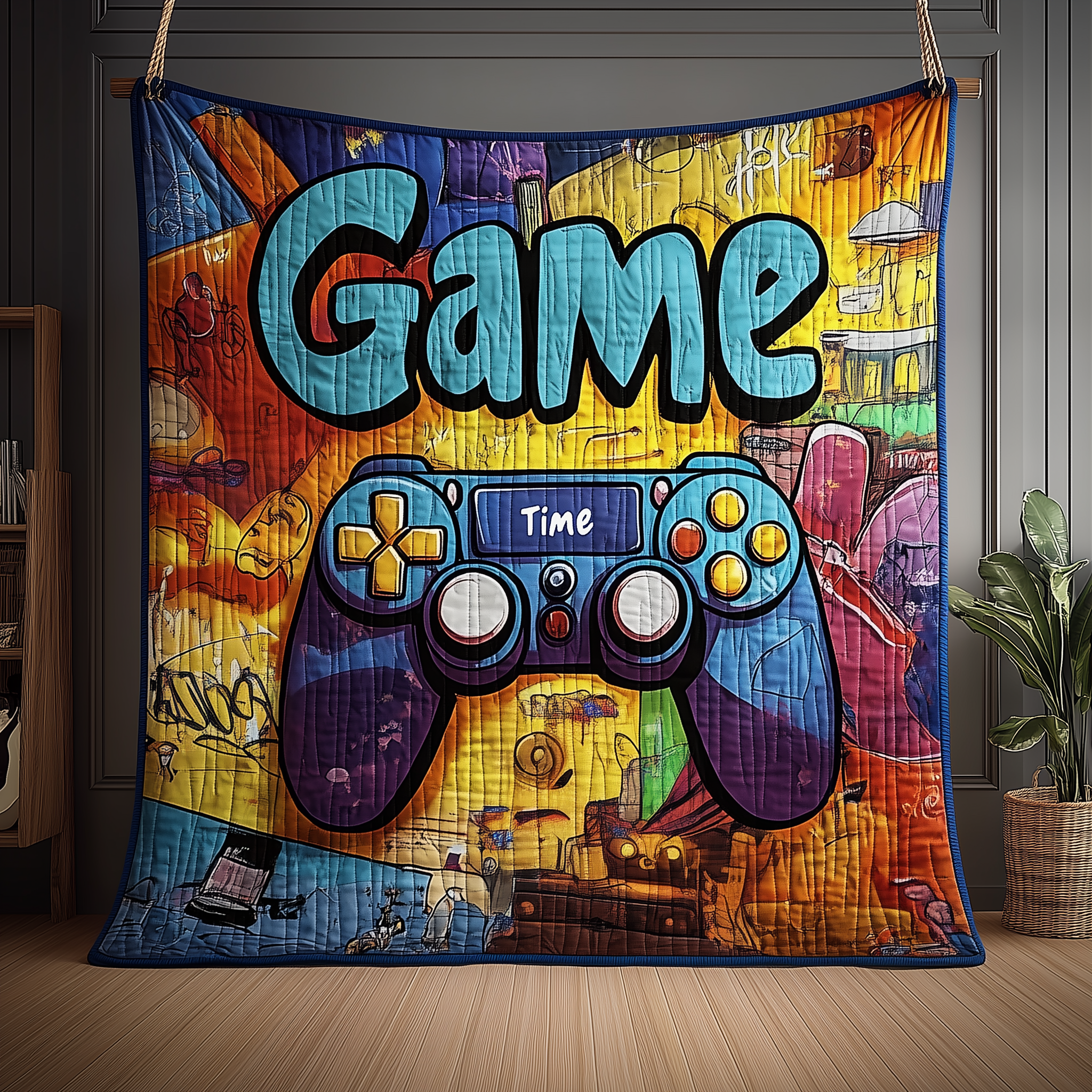 Art Of Gaming Controller Console Quilted Blanket Games Senior Night Gifts For Gamers