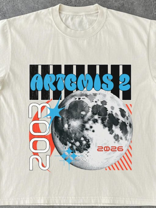 Artemis 2 Moon 2026 Graphic T-Shirt Artemis 2 Mission Clothes Best Gift For Father's Day