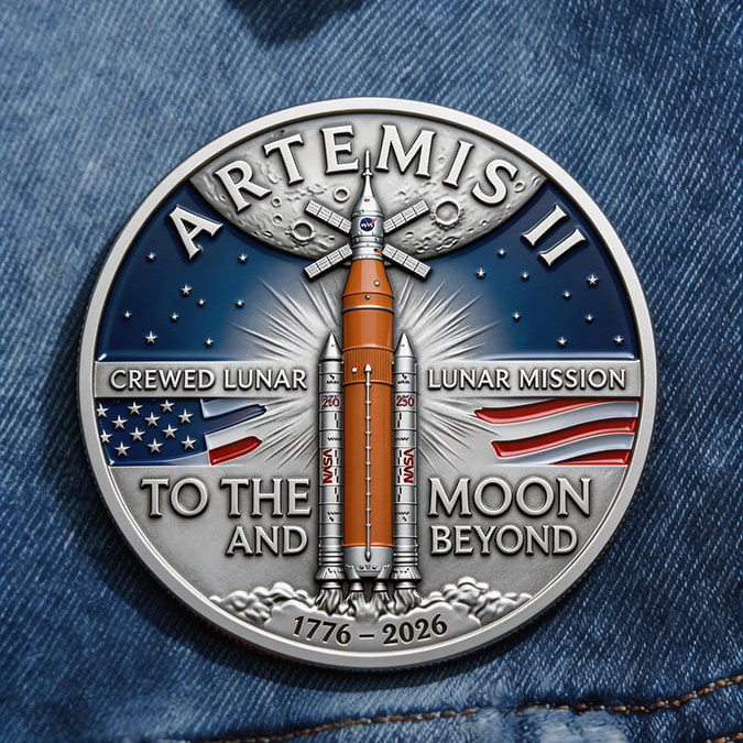 Artemis II 2026 Button Pin To The Moon And Beyond Merch Explorer Gift
