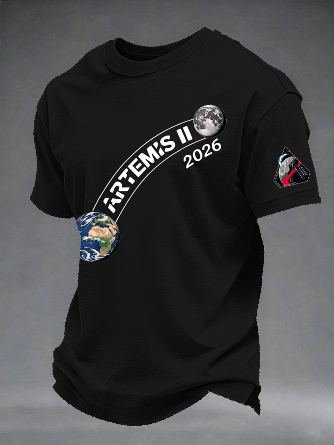 Artemis II 2026 Mission To The Moon T-Shirt Earth To Moon Flyby Clothing Space Exploration Gift