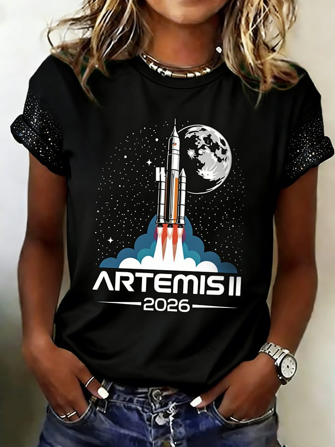 Artemis II 2026 Moon Landing T-Shirt Modern NASA Graphic Tee Best Gift For Sisters