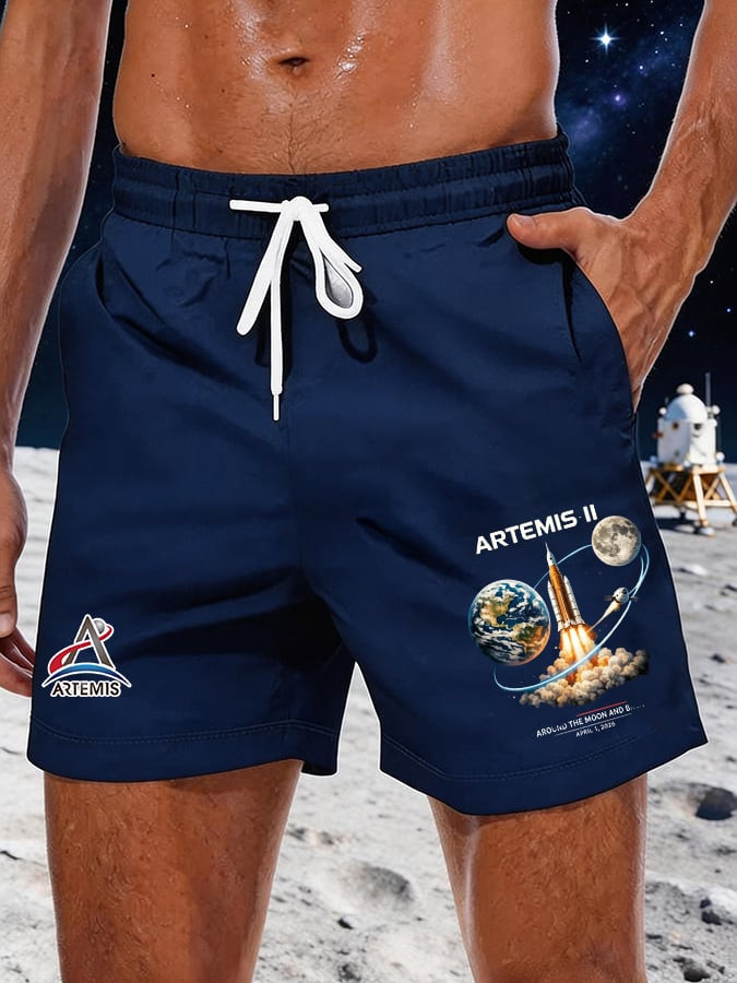 Artemis Ii 2026 Rocket Launch Shorts First Lunar Flyby 2026 Mech Geat Gift For Husband