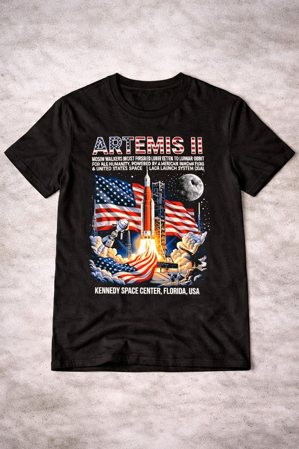 Artemis II 2026 Rocket Launch T-Shirt NASA Kennedy Space Center Clothing Gift For Fans