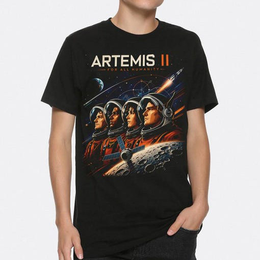 Artemis II 2026 T-Shirt Astronauts On Moon Tee Gift For Rocket Engineer