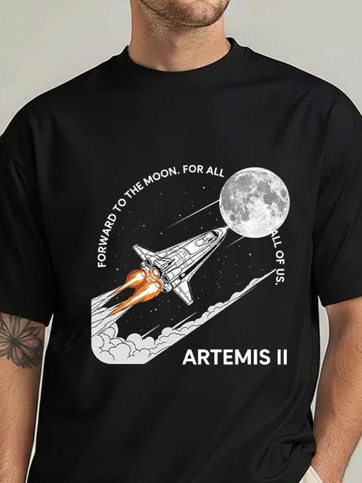 Artemis II 2026 T-Shirt Forward To The Moon Merchandise Gift For Universe Explorer