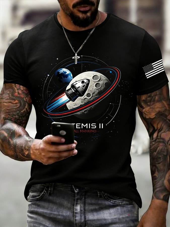 Artemis II 2026 T-Shirt Space Exploration For Mankind Clothes Future Astronaut Gift