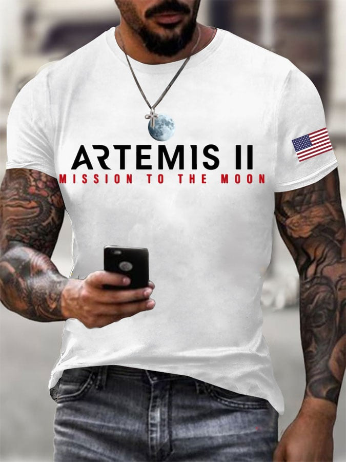 Artemis II 2026 T-Shirt Space Exploration Moon Landing Clothing Gift For Rocket Engineer