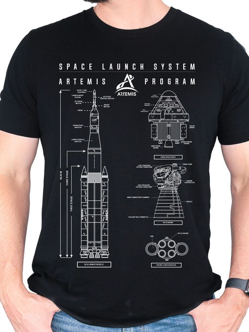 Artemis II 2026 T-Shirt Space Launch System Diagram Shirt Gift For NASA Enthusiast
