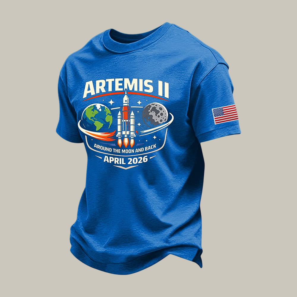 Artemis II Around The Moon And Back T-Shirt NASA Moon Mission 2026 Clothes