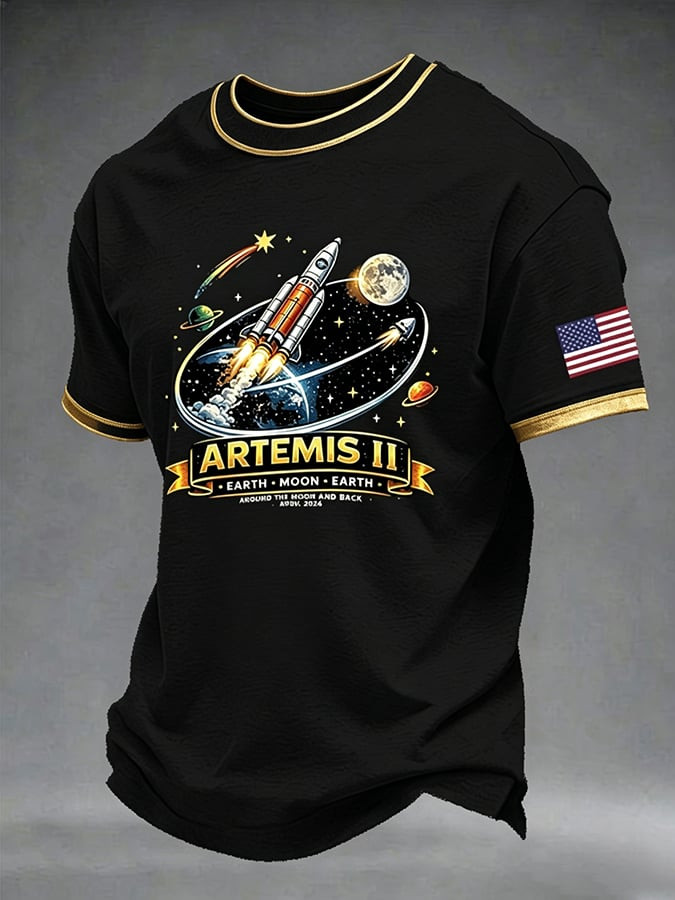 Artemis II Earth Moon Earth T-Shirt NASA Space Mission Clothing Gift For Brothers