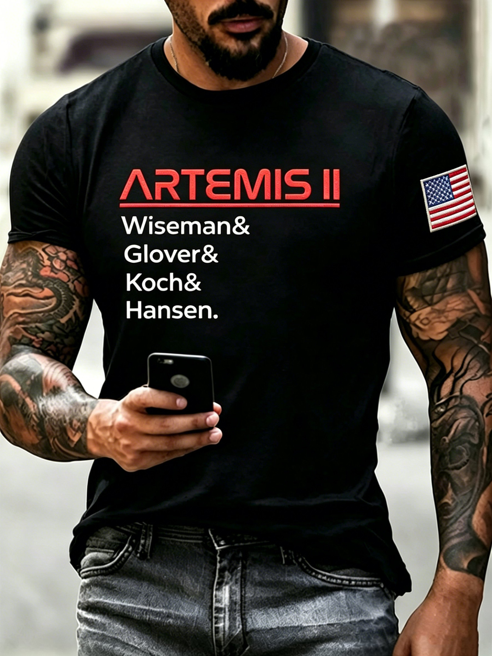 Artemis II Flight 2026 T-Shirt Wiseman Glover Koch Hansen Apparel Gift For Space Lover