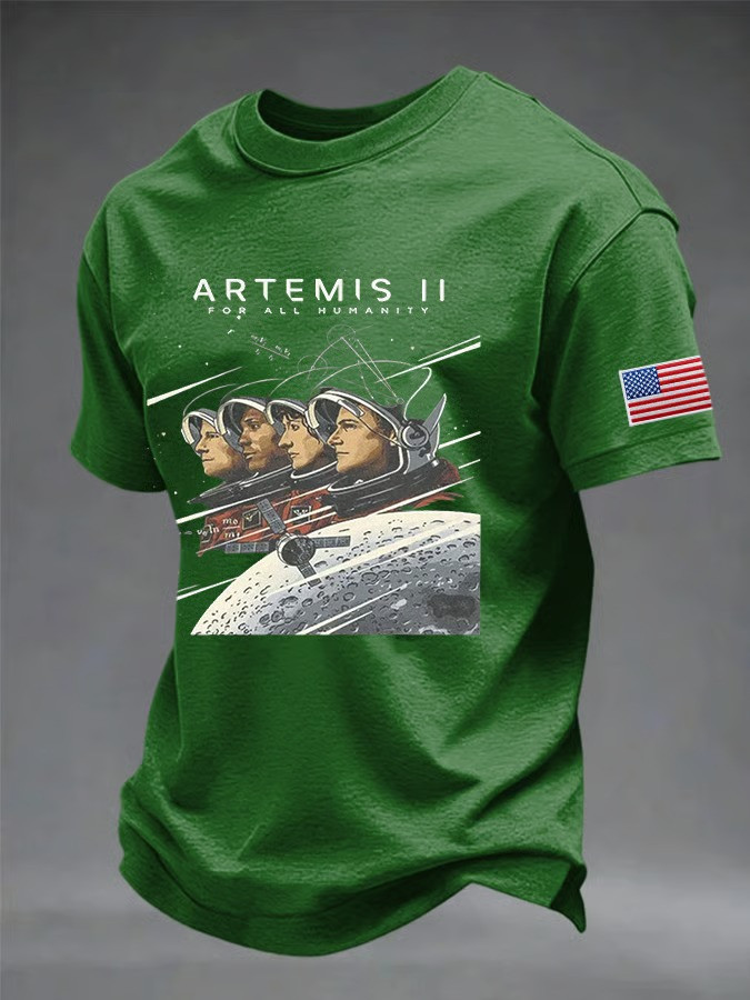 Artemis II For All Humanity T-Shirt NASA 2026 Crewed Moon Mission Merch Space Exploration Gift