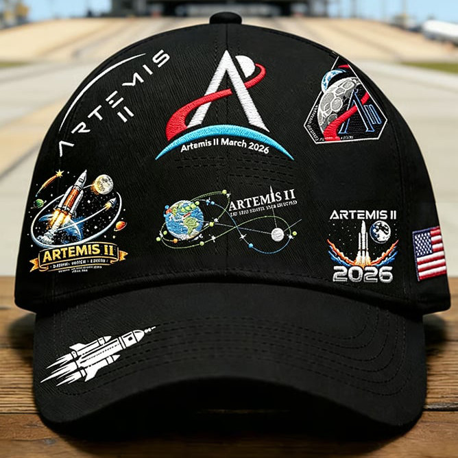 Artemis II Logo Rocket Graphic Hat NASA Moon Mission 2026 Baseball Cap Gift For Husband