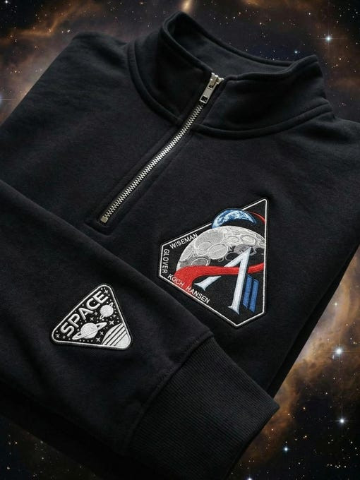 Artemis II Mission 2026 Quarter Zip Sweatshirt Artemis 2 Mission Apparel Astrophiles Gift Idea
