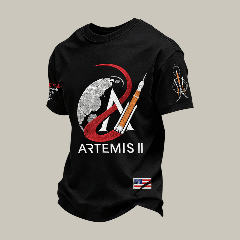 Artemis II Mission 2026 T-Shirt First Lunar Flyby 2026 Clothes Present Idea For Husband