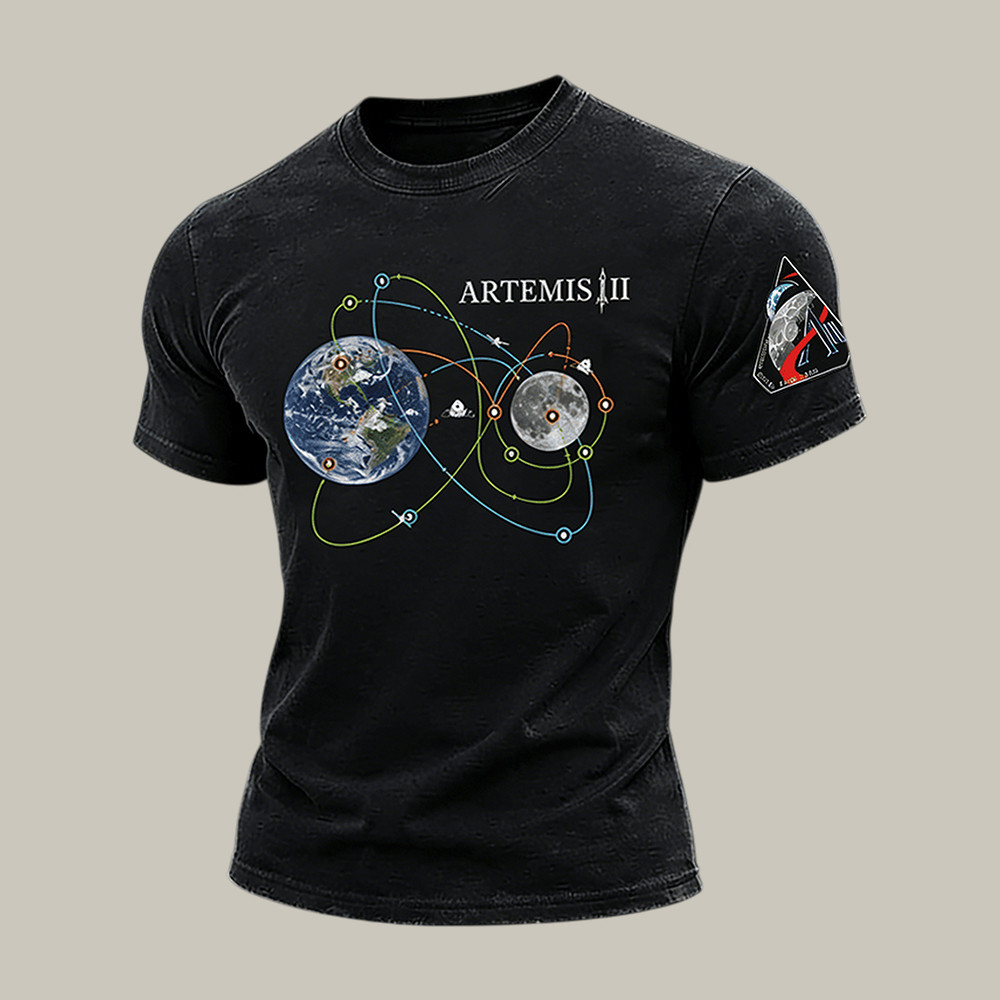 Artemis II Mission Graphic T-Shirt Modern NASA Graphic Tee Good Gift For Him