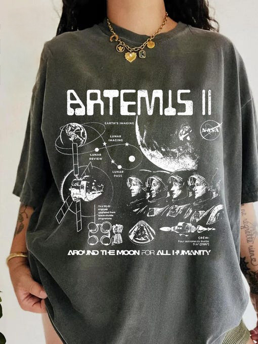 Artemis II Mission NASA Space Enthusiast T-Shirt NASA Moon Landing Shirt Artemis 2 Mission Gift