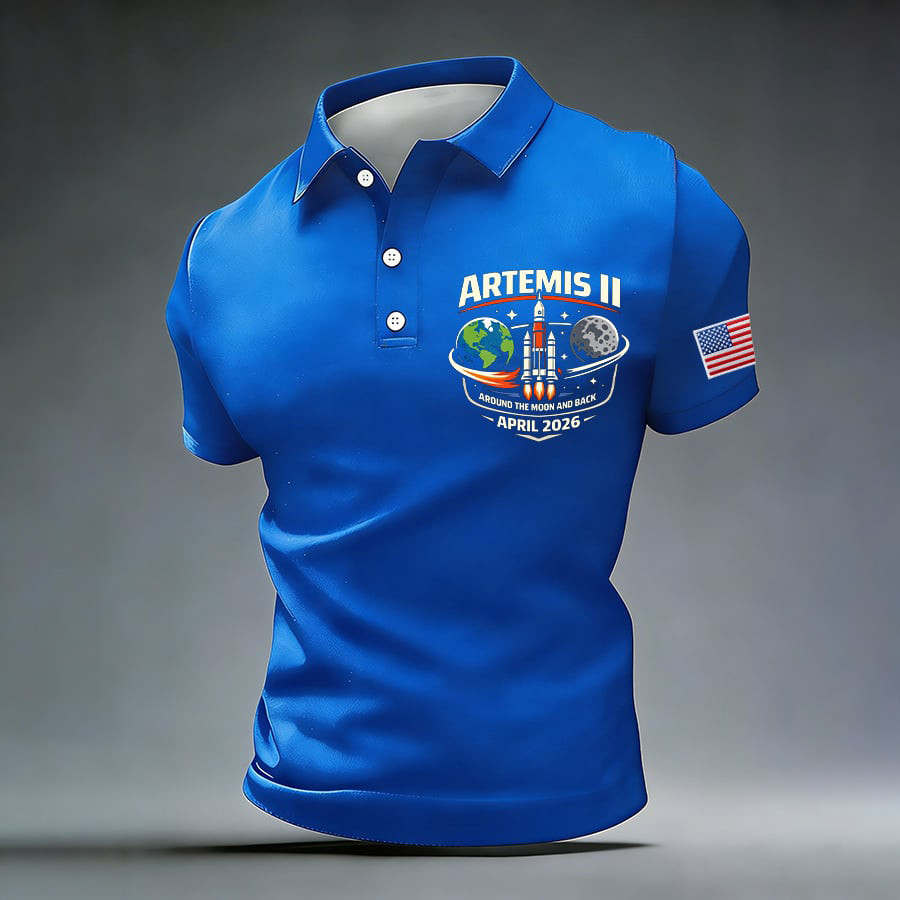 Artemis II Mission Polo Shirt Rocket To The Moon Merch Gift For NASA Enthusiast