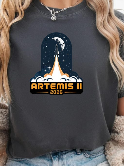 Artemis II Mission T-Shirt SLS Rocket Launch Merch Gift For NASA Enthusiasts