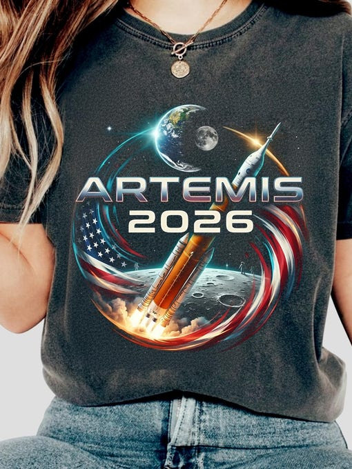 Artemis II Mission T-Shirt Space Exploration Moon Landing Apparel Gift For Future Astronaut