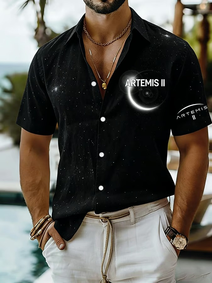 Artemis II Mission To The Moon Hawaiian Shirt NASA 2026 Crewed Moon Mission Apparel Fan Gift