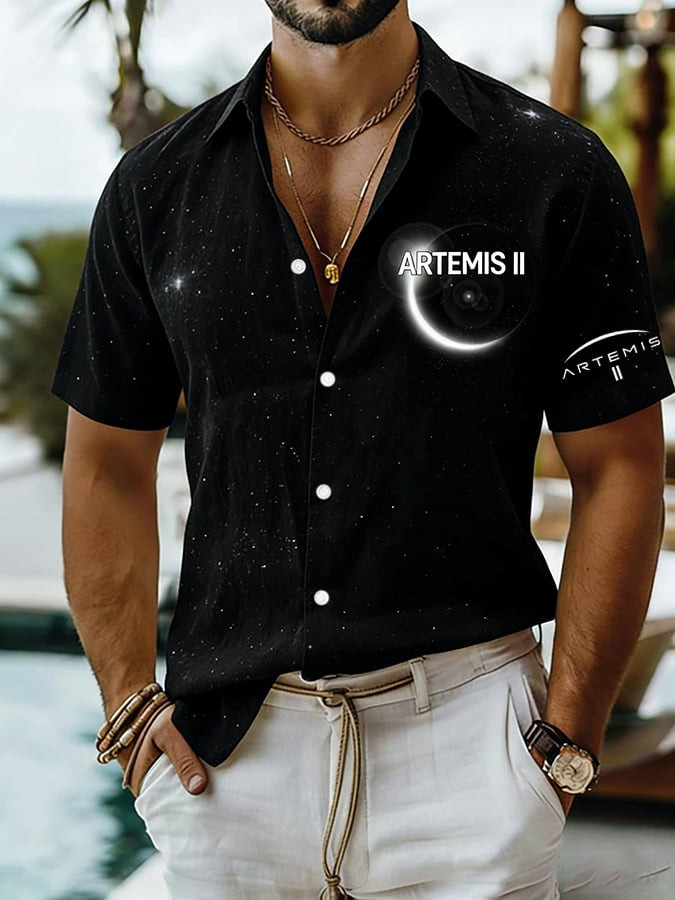Artemis II Moon Landing Mission Button Up Shirt NASA Artemis II Clothes Present For Him