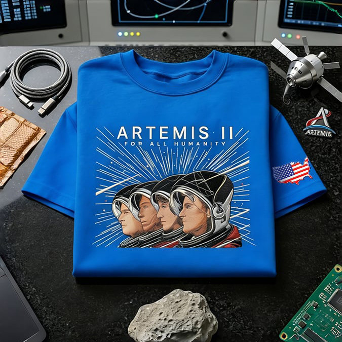 Artemis II Moon Mission 2026 Art Long Sleeve Shirt First Lunar Flyby 2026 Apparel Gift For Husband