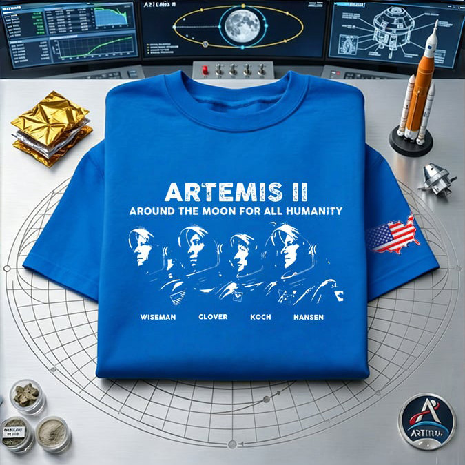 Artemis II Moon Mission 2026 Long Sleeve Shirt First Lunar Flyby 2026 Apparel Astronomy Lover Gift