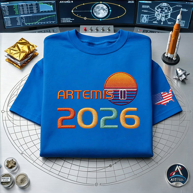 Artemis II Moon Mission 2026 Long Sleeve Shirt First Lunar Flyby 2026 Apparel Space Lover Gift