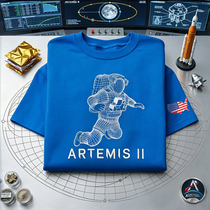 Artemis II Moon Mission Themed Long Sleeve Shirt Artemis 2 Mission Merch Astrophile Dad Gift