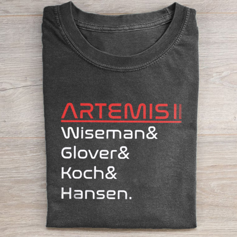 Artemis II NASA Mission Names T-Shirt Wiseman Glover Koch Hansen Clothing Gift For NASA Lover
