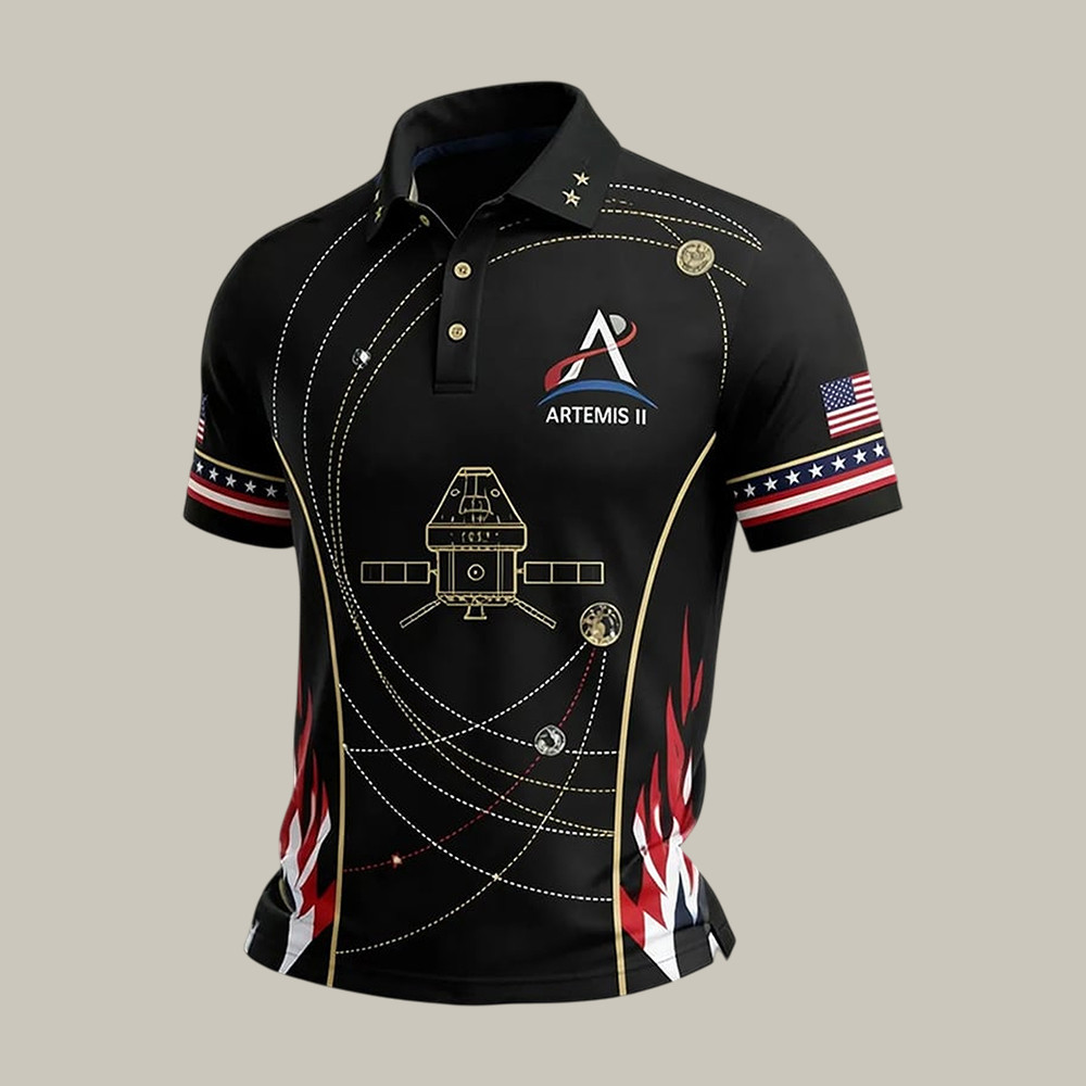 Artemis II NASA Mission Polo Shirt Space Exploration Clothes Gift For Future Astronaut