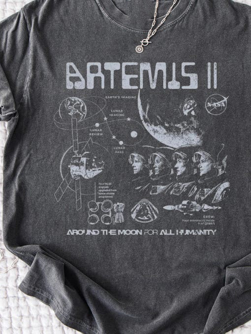 Artemis II NASA Mission T-Shirt Around The Moon Merch Gift For Astronomy Fan