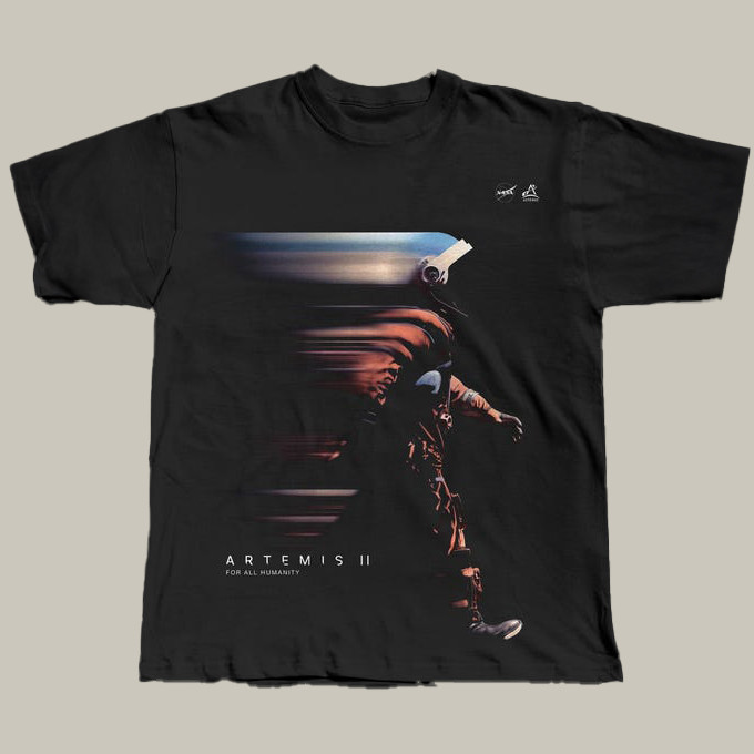 Artemis II NASA Mission T-Shirt Astronaut In Motion Clothes Galaxy Dreamer Gift