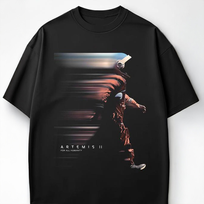 Artemis II NASA Mission T-Shirt Astronaut In Motion Merchandise Gift For Science Geeks