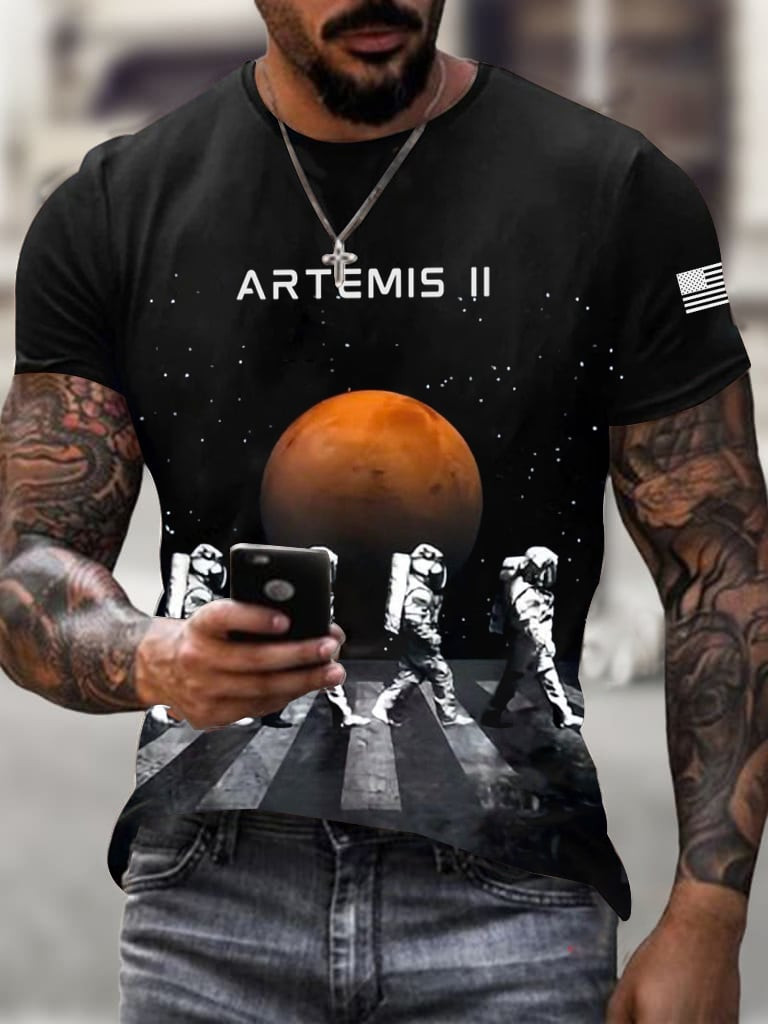 Artemis II NASA Mission T-Shirt Astronauts Crossing Abbey Road Apparel Gift For Space Lover