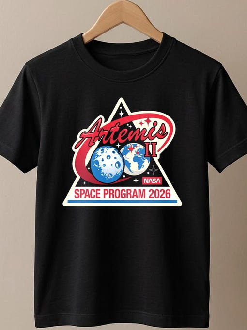 Artemis II NASA Mission T-Shirt Journey To The Moon Clothes Gift For Science Teacher